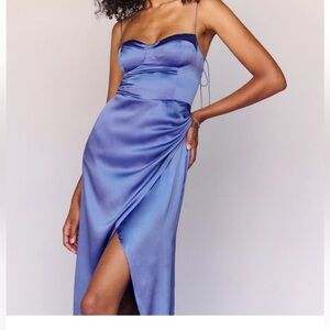 NWT Reformation Marguerite Silk Dress in Jacaranda